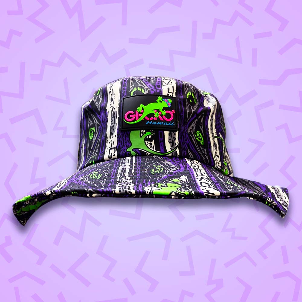 Gecko Purple Stripe Boonie / Wide Brimmed Bucket Hat - Image 5