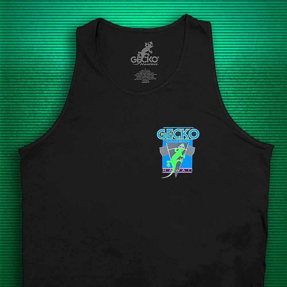 1988 Gecko Muscle Beach V2 - Black Cotton Tank - Image 2