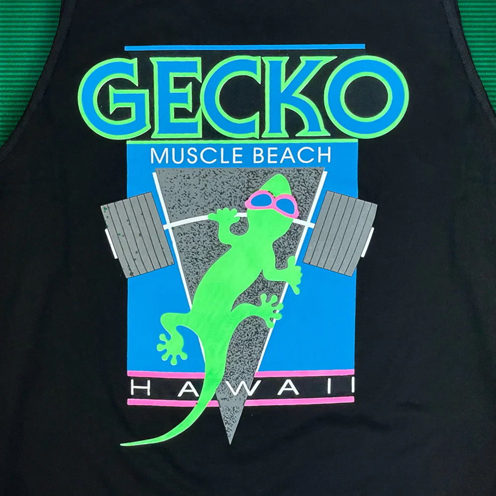1988 Gecko Muscle Beach V2 - Black Cotton Tank - Image 3