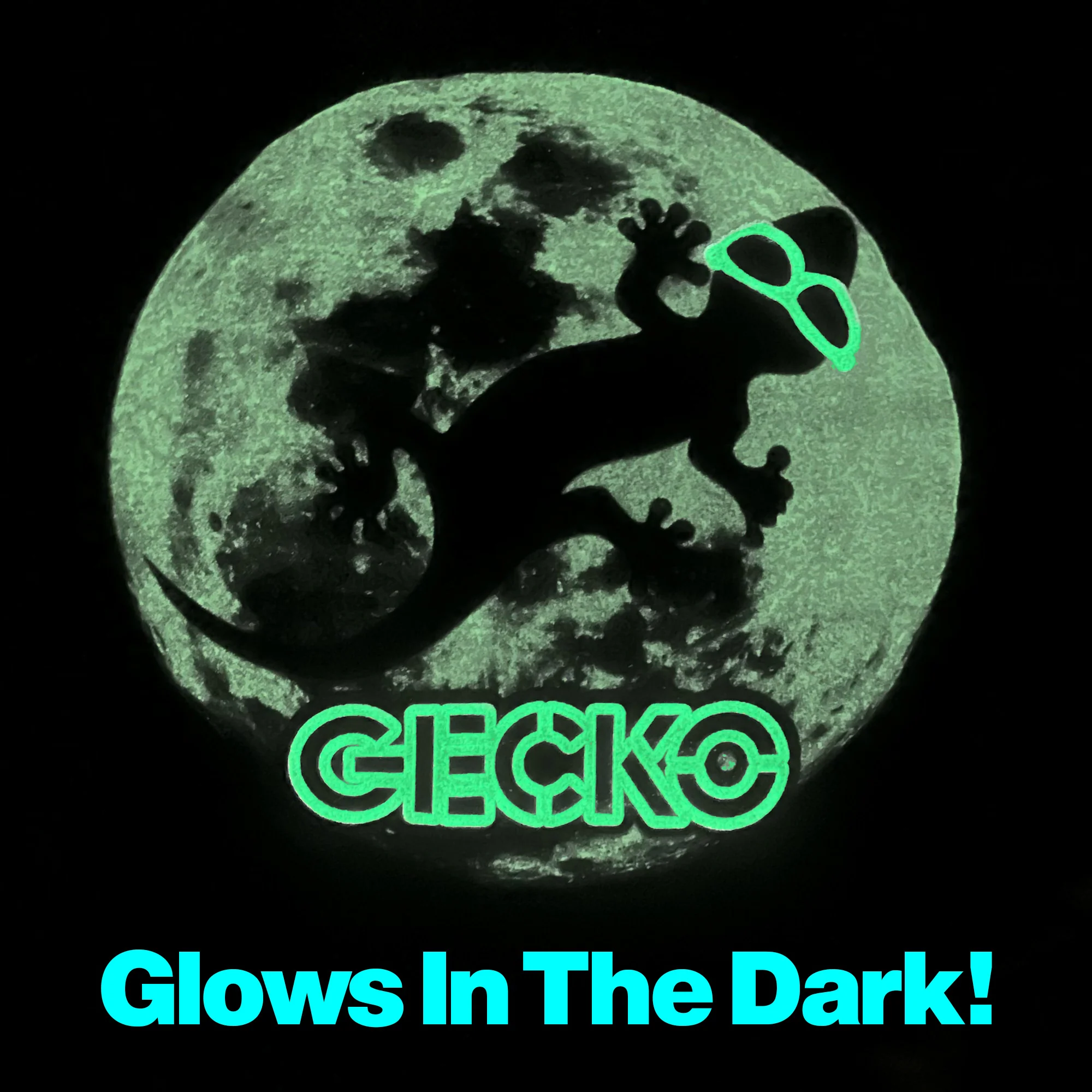 Gecko Super Moon - Zip Hoodie Black/Glow - Image 3