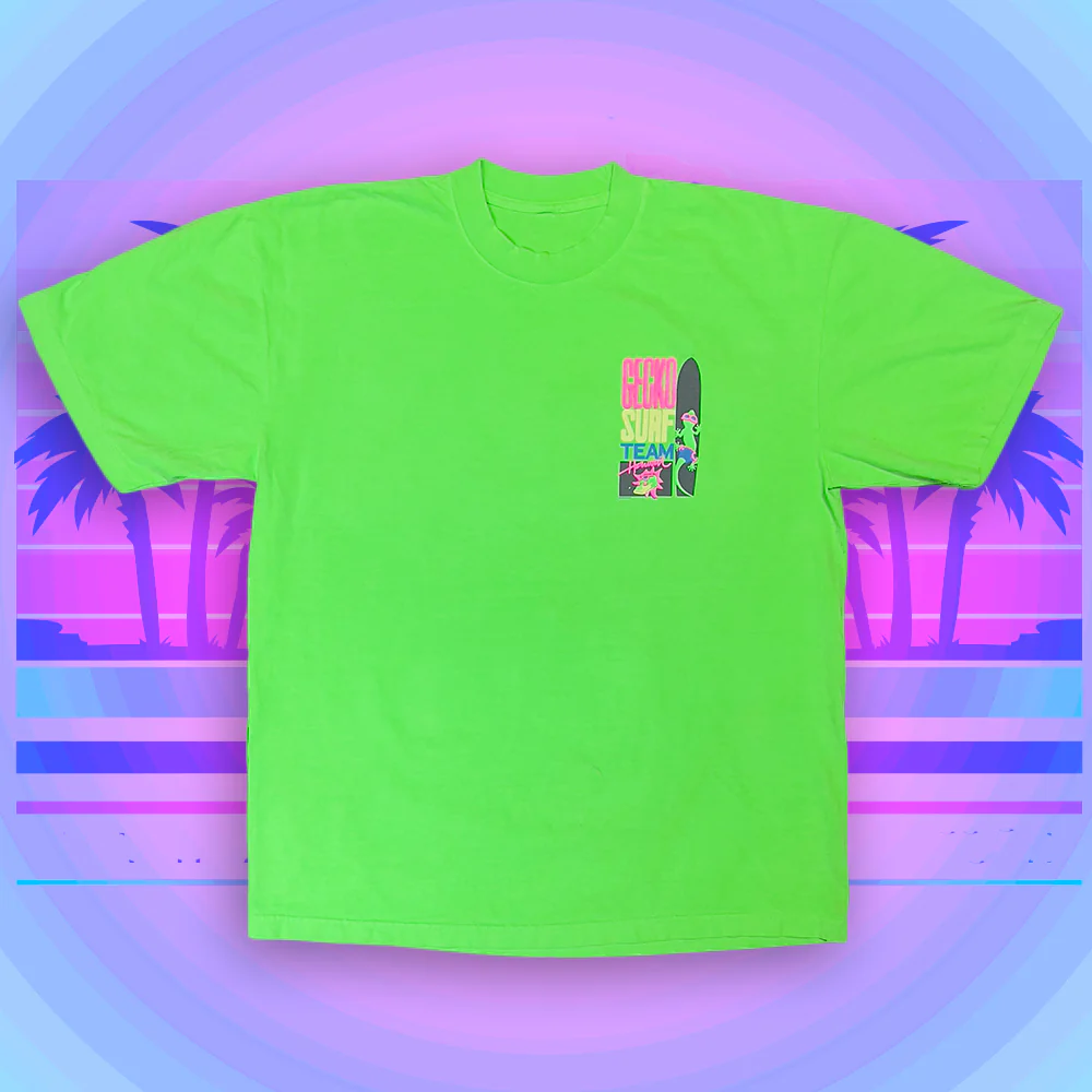 Gecko Surf Team 1989 Neon Green (Single Stitch) - Image 6