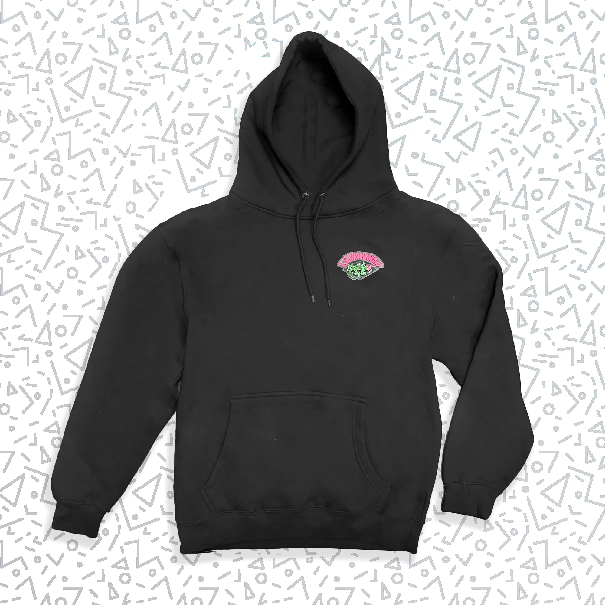 Gecko Tiki Time - Black Hoodie - Image 3