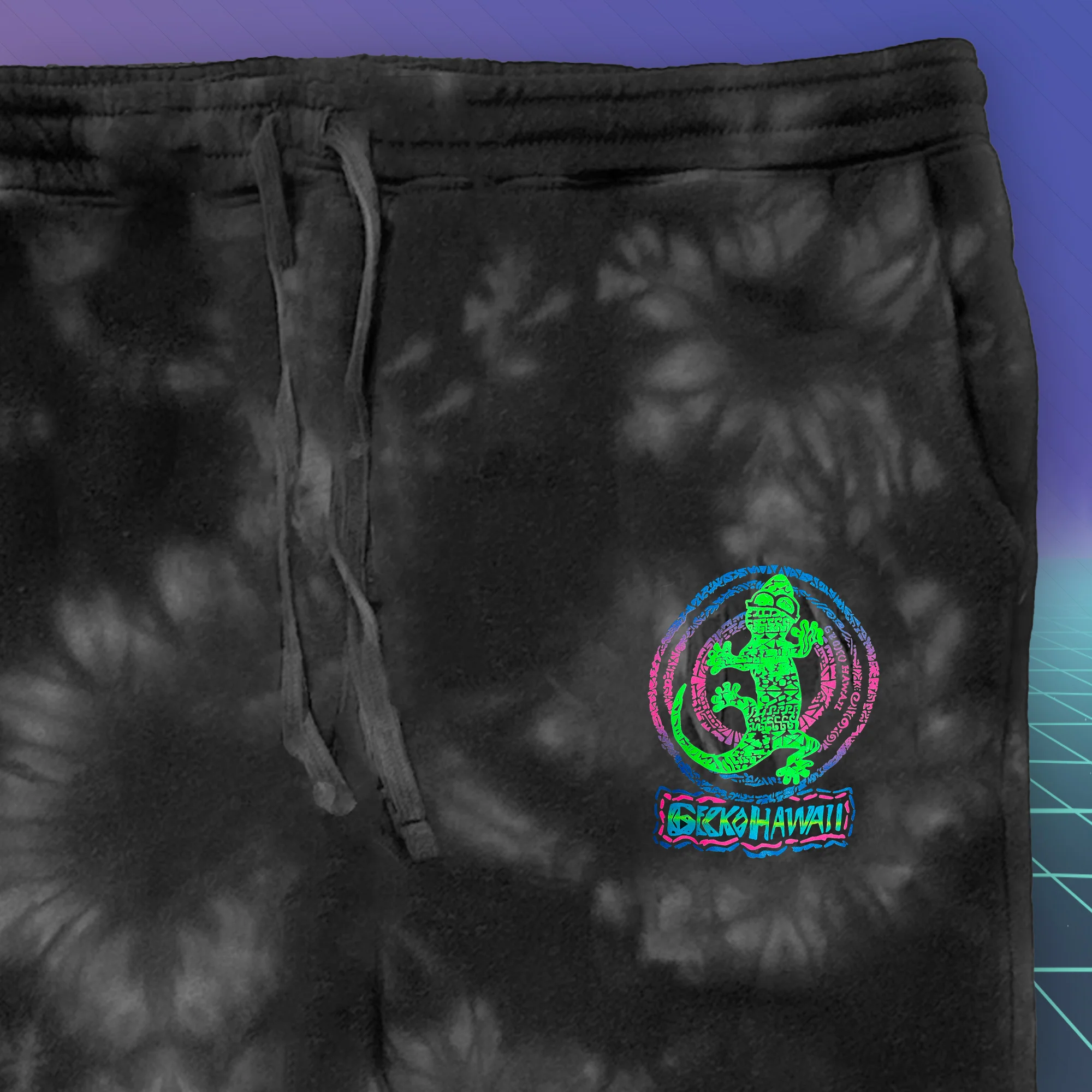 Gecko Time Tunnel Sweats - Black Tie Dye - Image 2