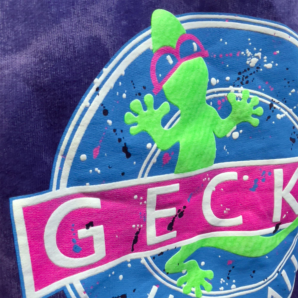 Gecko Vinyl Purple Acid Wash Hoodie - Image 3