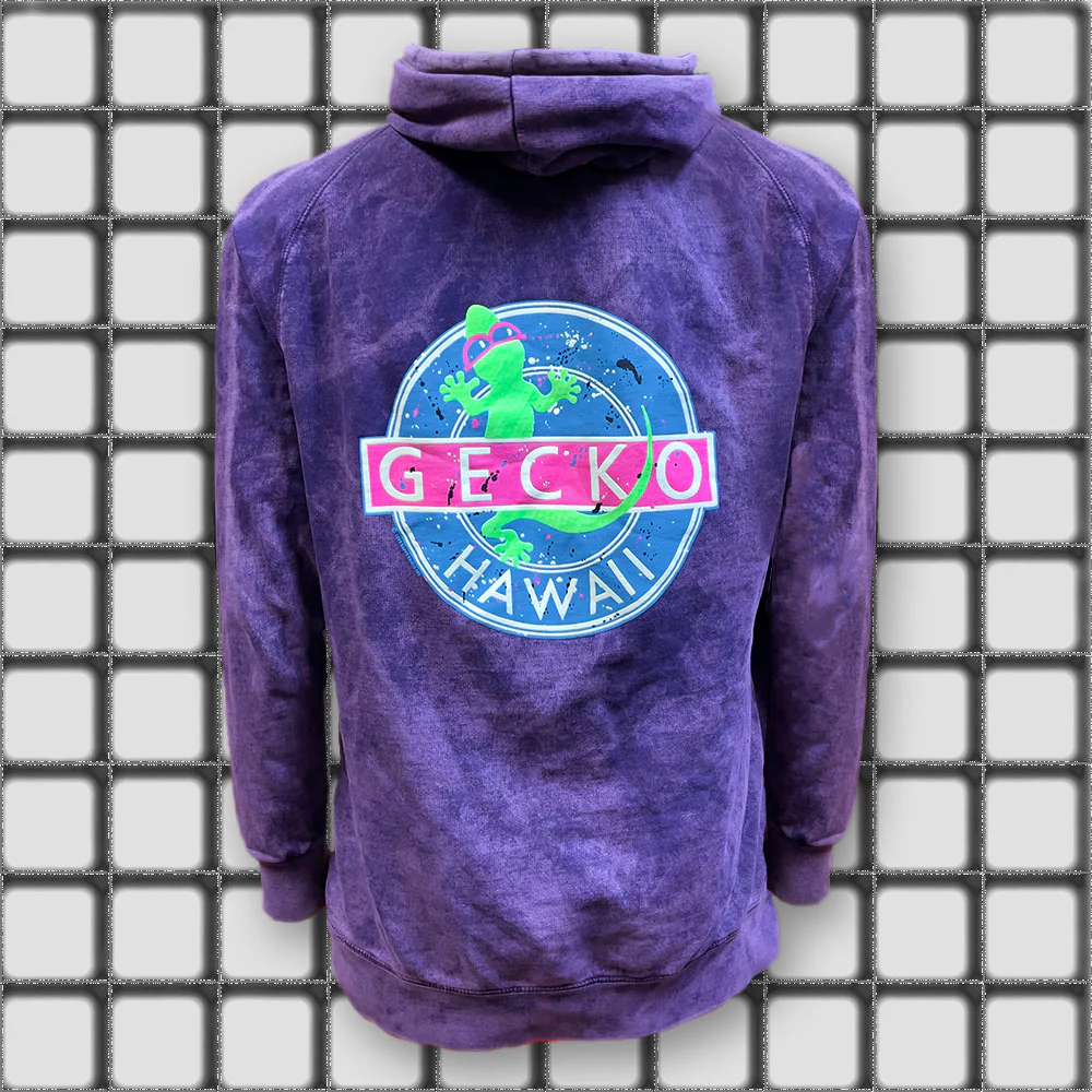 Gecko Vinyl Purple Acid Wash Hoodie - Image 5