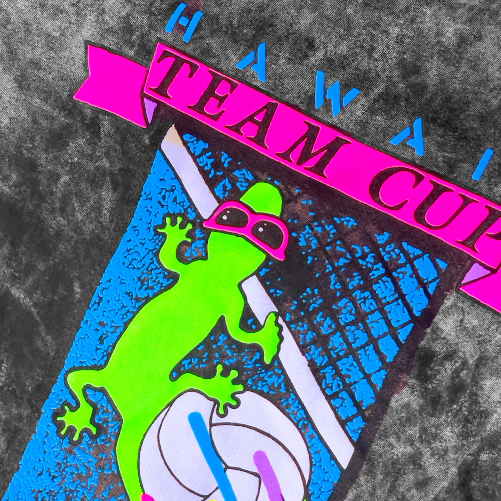 Gecko Volleyball '88 Acid Wash Black Shirt - Image 3