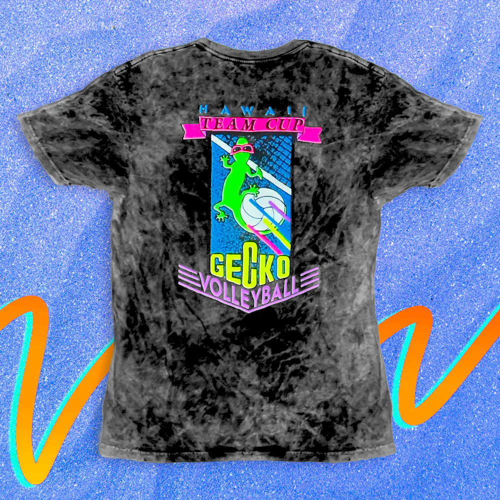 Gecko Volleyball '88 Acid Wash Black Shirt - Image 6