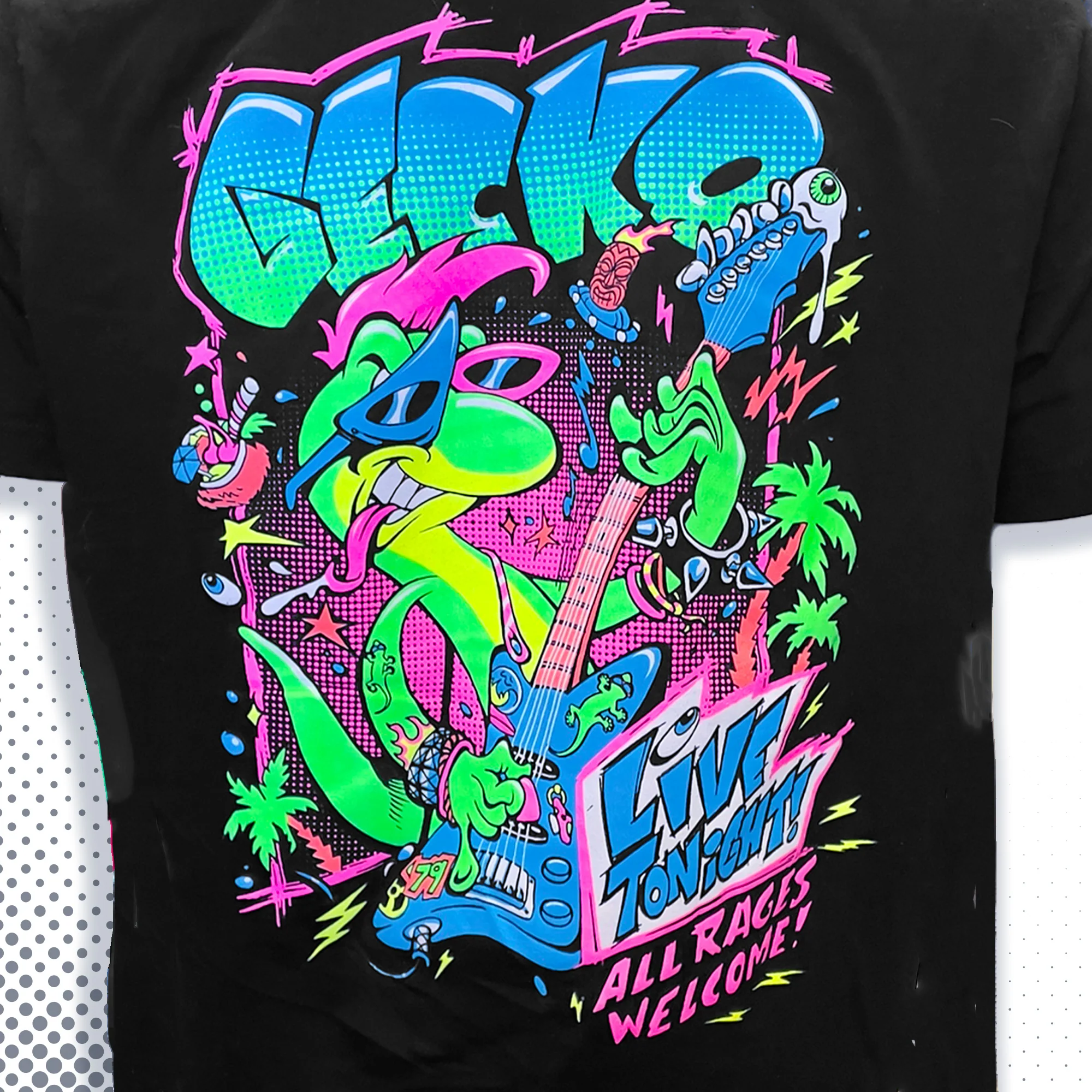 Gecko X Simko - All Rages - Black Tee - Image 10