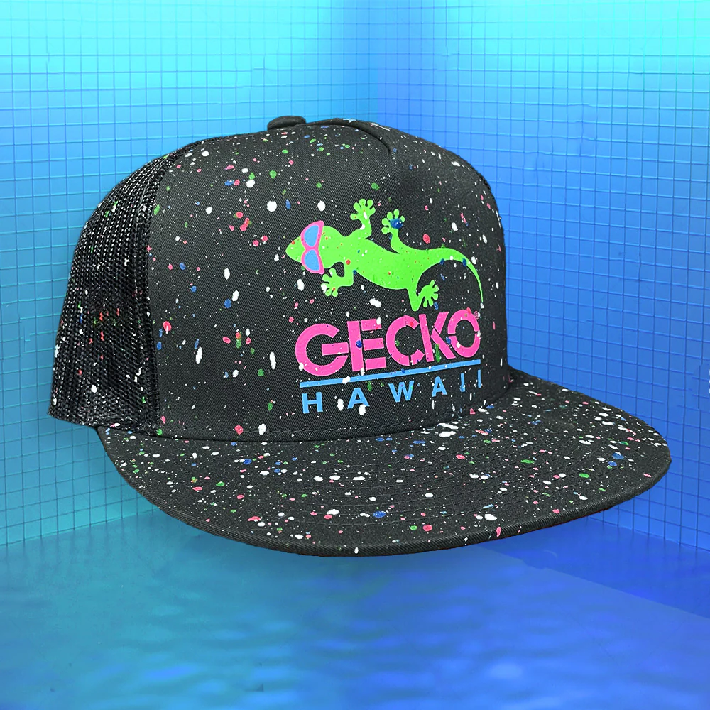 Glow-In-The Dark Splatter Black Snapback Hat (LIMITED)