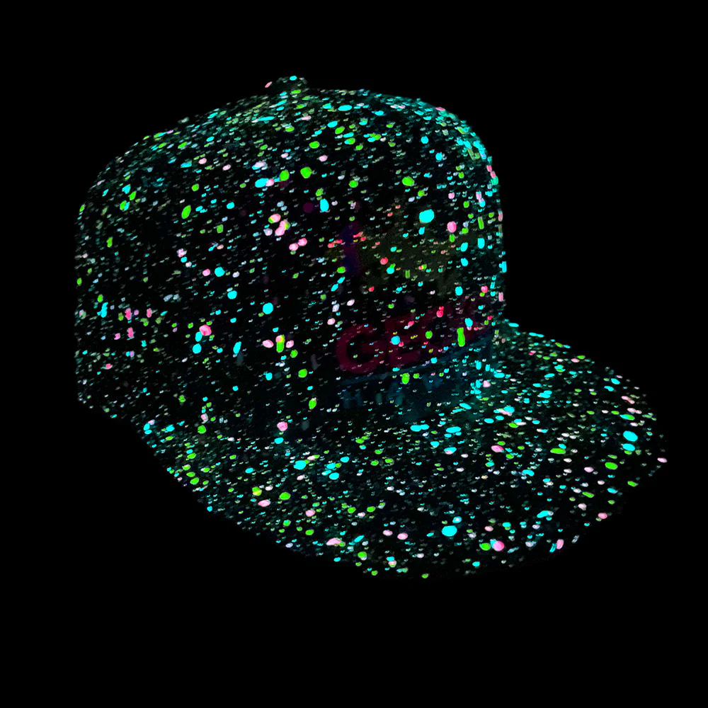 Glow-In-The Dark Splatter Black Snapback Hat (LIMITED) - Image 2