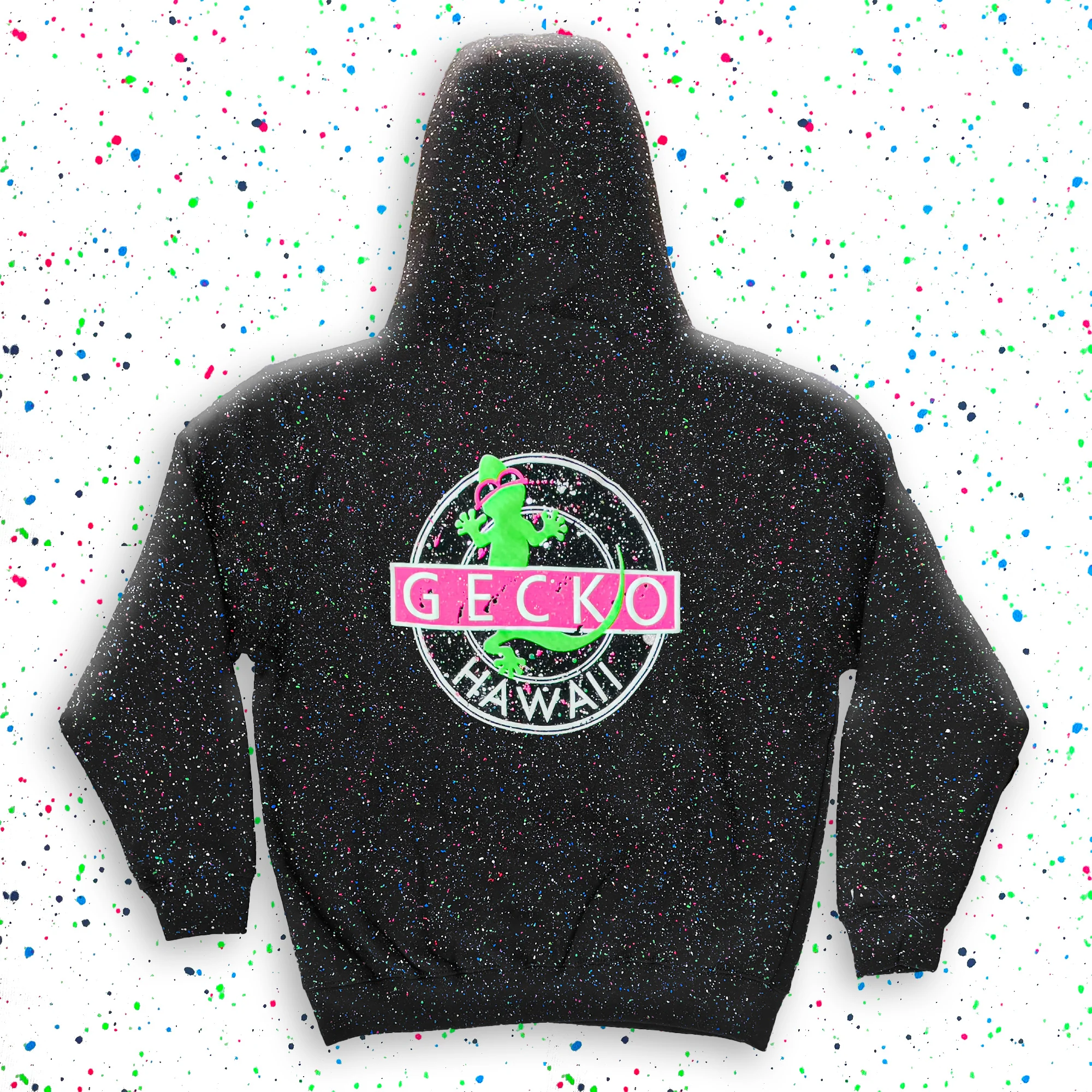 Glow In The Dark Splatter Gecko Vinyl Hoodie