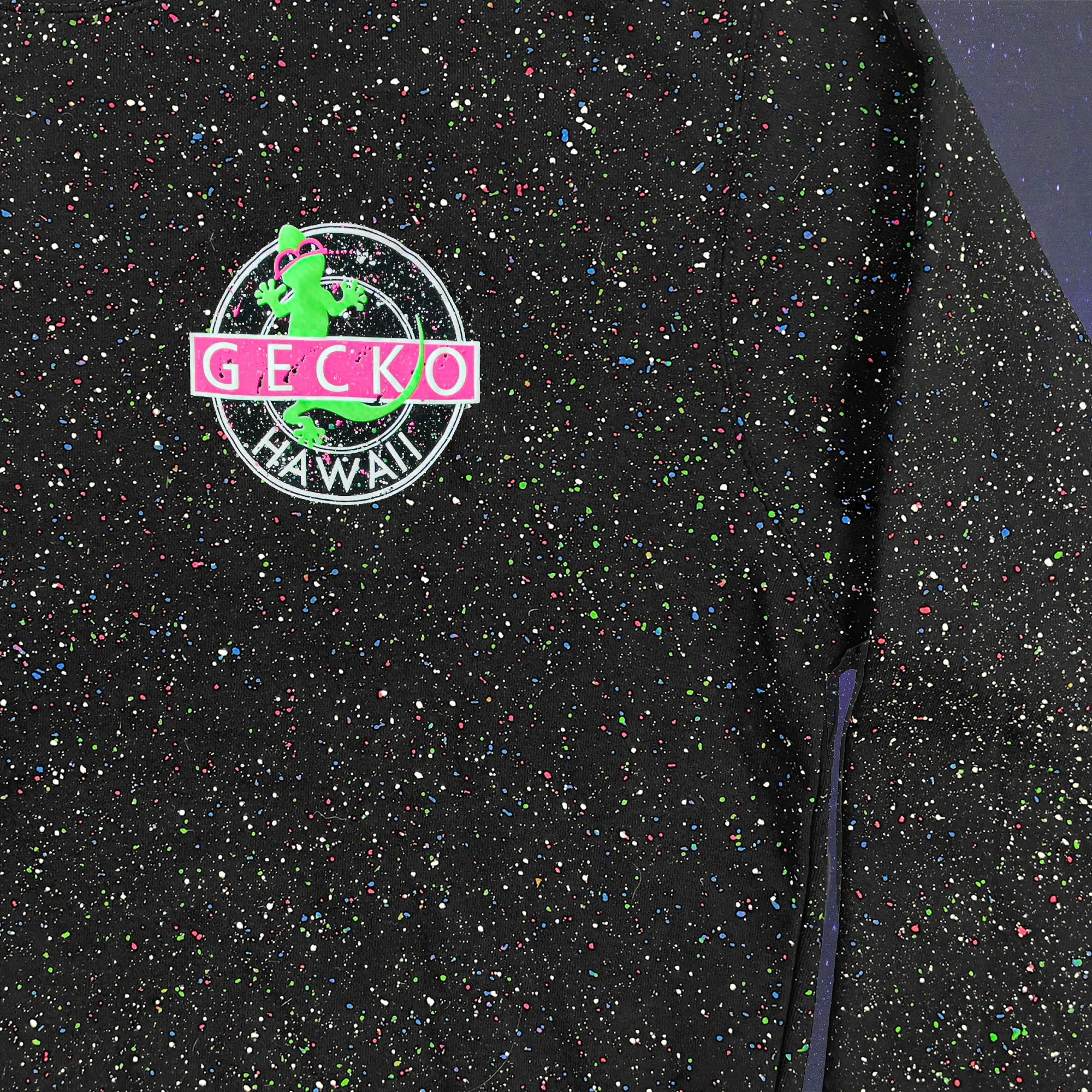 Glow In The Dark Splatter Gecko Vinyl Hoodie - Image 5