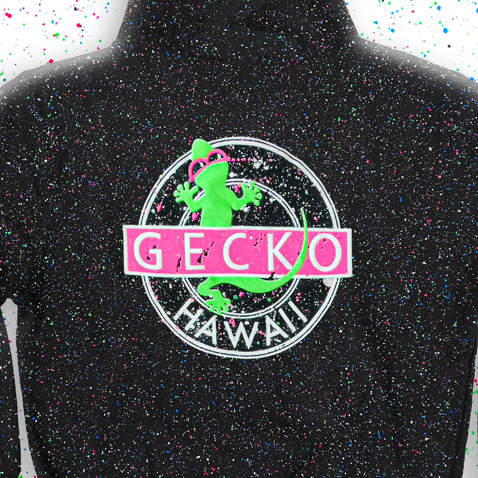 Glow In The Dark Splatter Gecko Vinyl Hoodie - Image 6