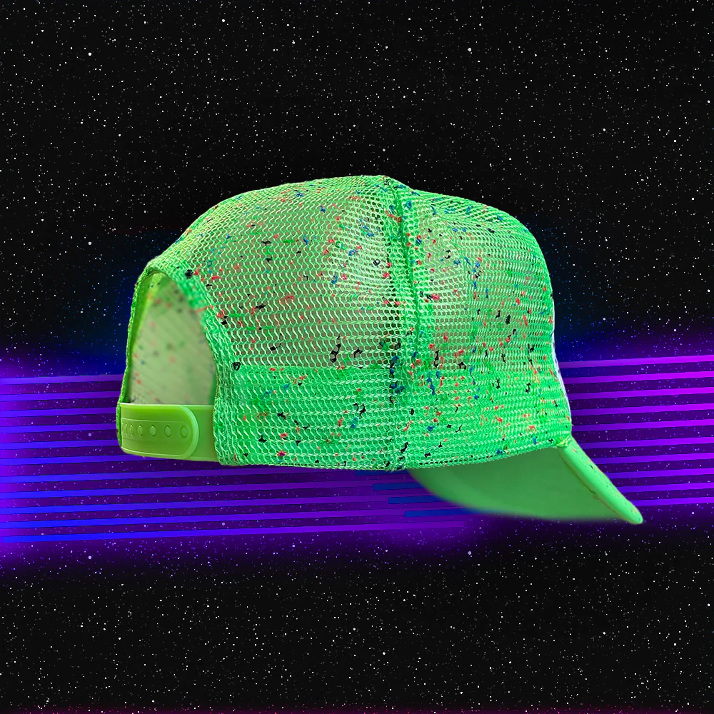 Glow-In-The-Dark Splatter Neon Green Trucker Hat (Limited 2025 Edition) - Image 5