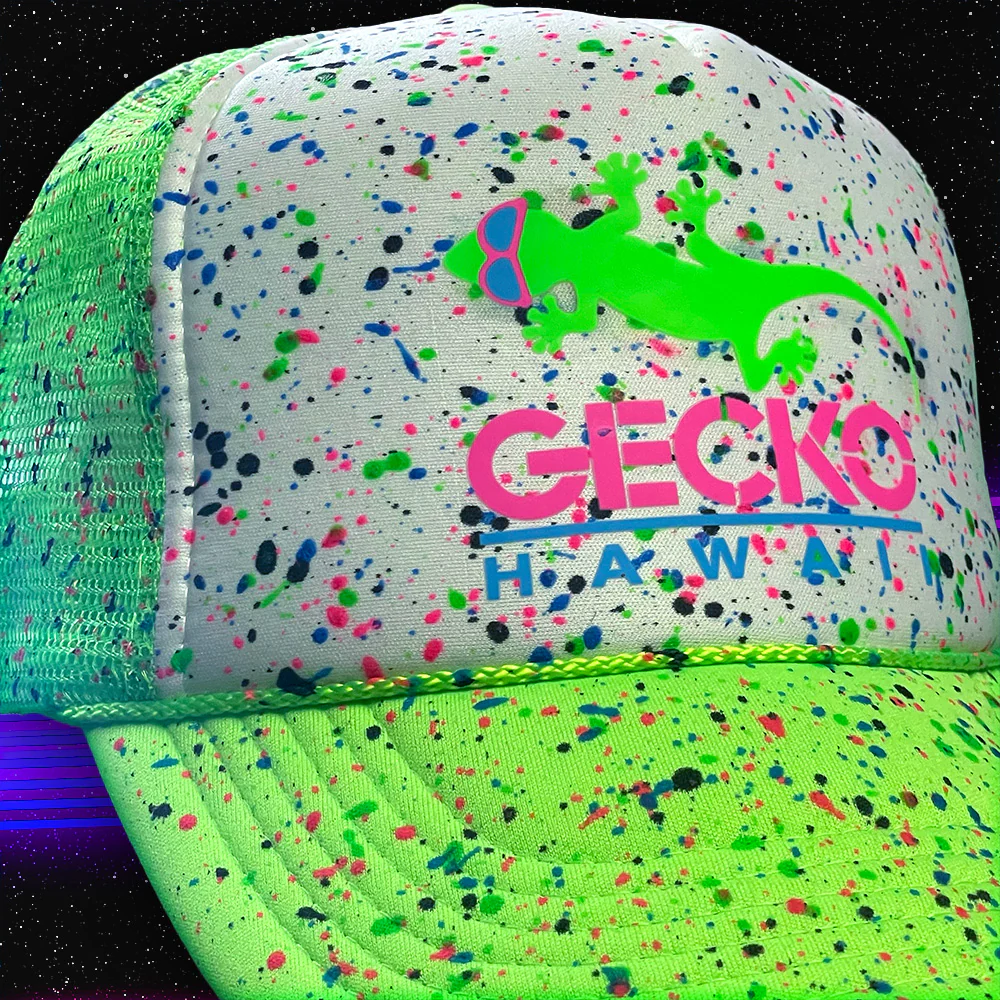 Glow-In-The-Dark Splatter Neon Green Trucker Hat (Limited 2025 Edition) - Image 6