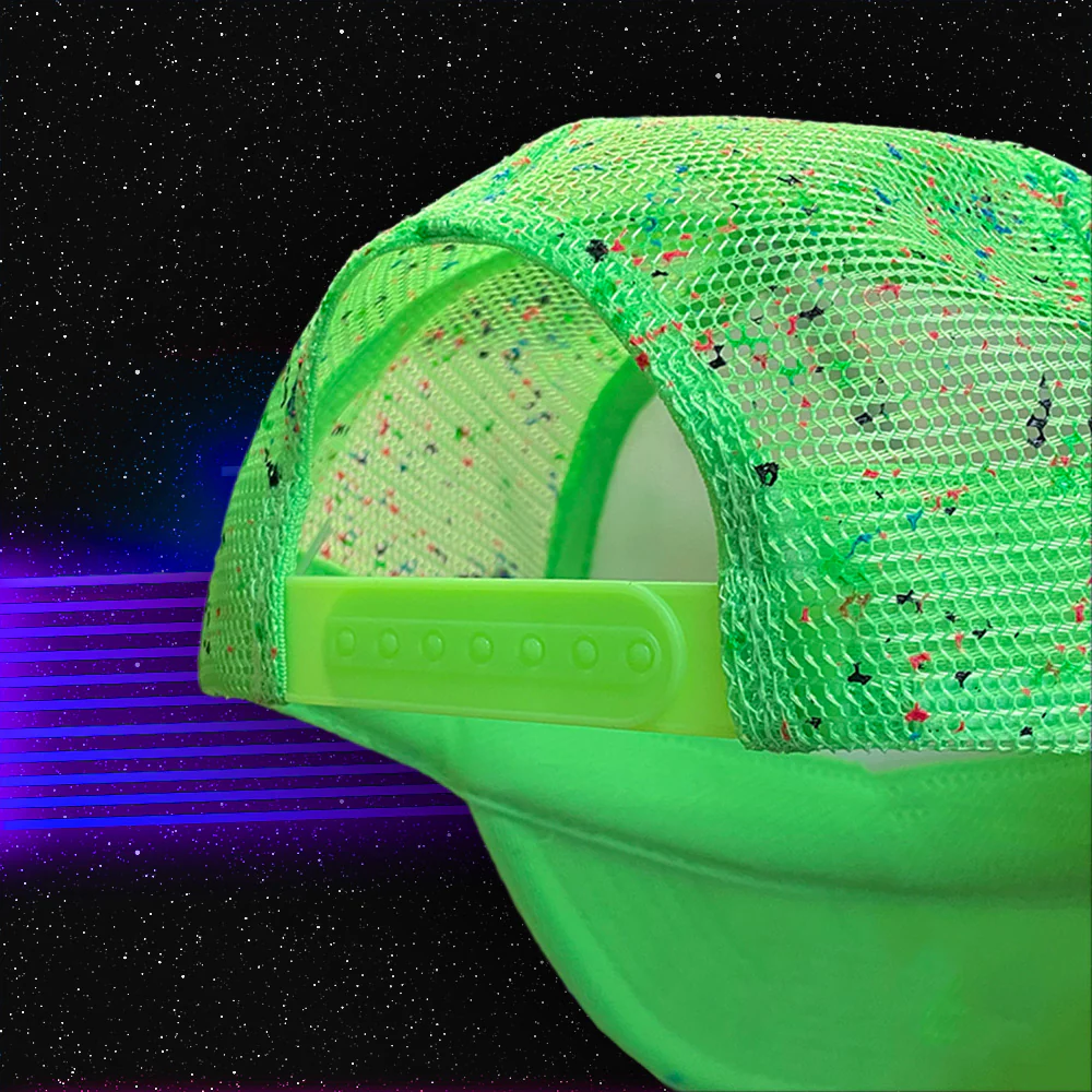Glow-In-The-Dark Splatter Neon Green Trucker Hat (Limited 2025 Edition) - Image 7