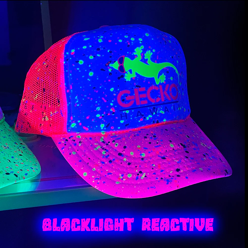 Glow-In-The-Dark Splatter Neon Pink Trucker Hat (LIMITED) - Image 4