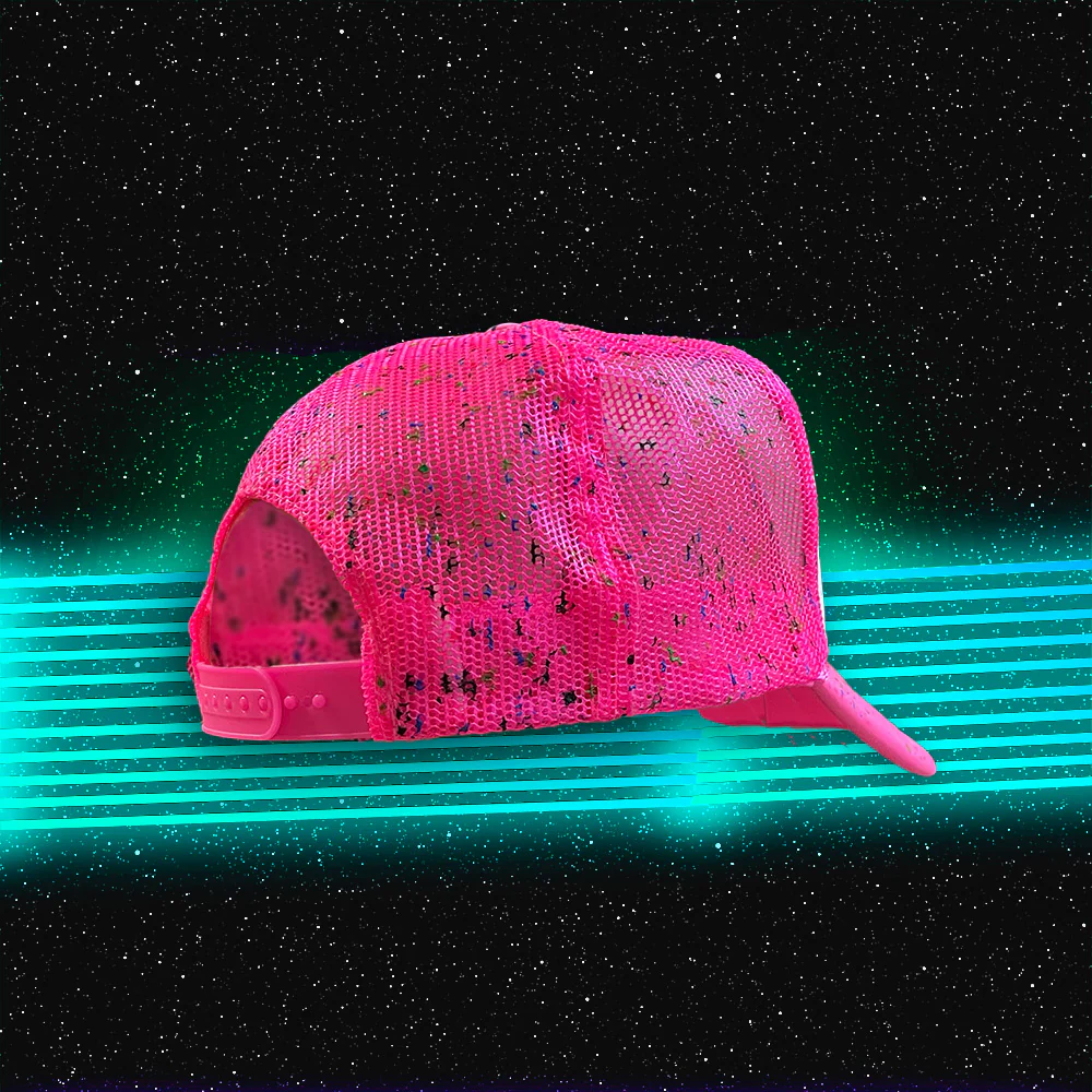 Glow-In-The-Dark Splatter Neon Pink Trucker Hat (LIMITED) - Image 6
