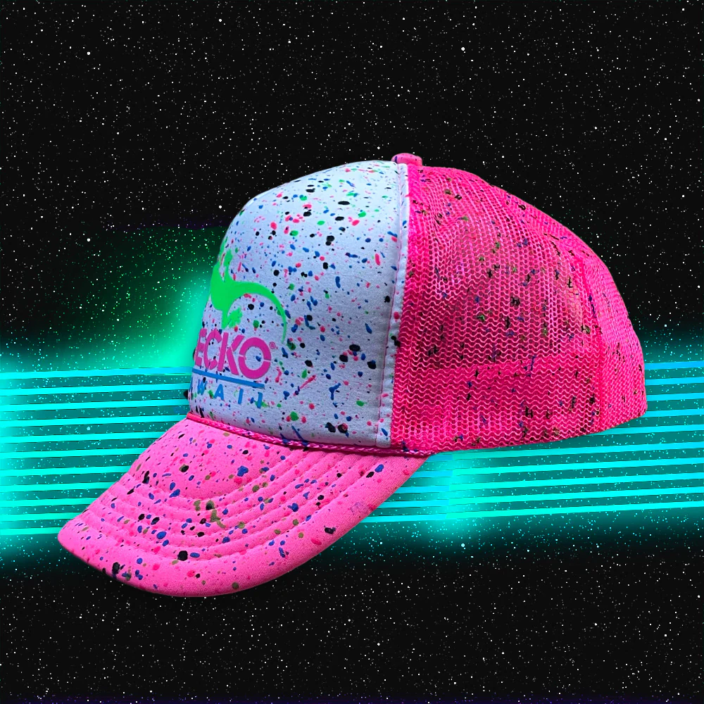 Glow-In-The-Dark Splatter Neon Pink Trucker Hat (LIMITED) - Image 7