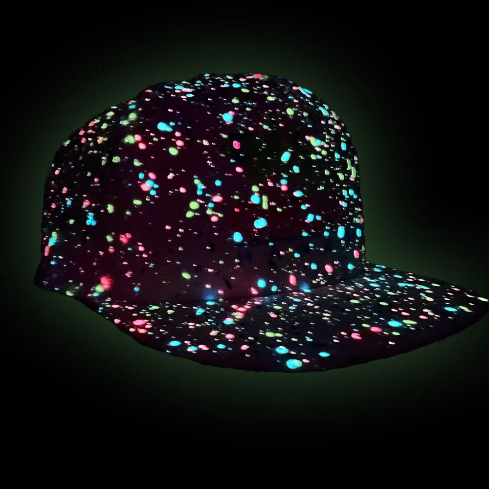 Glow-In-The-Dark Splatter White Snapback Hat (LIMITED) - Image 2
