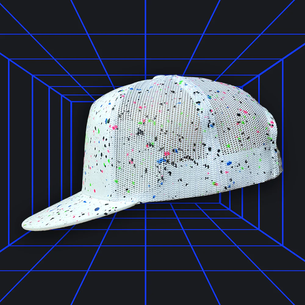 Glow-In-The-Dark Splatter White Snapback Hat (LIMITED) - Image 3