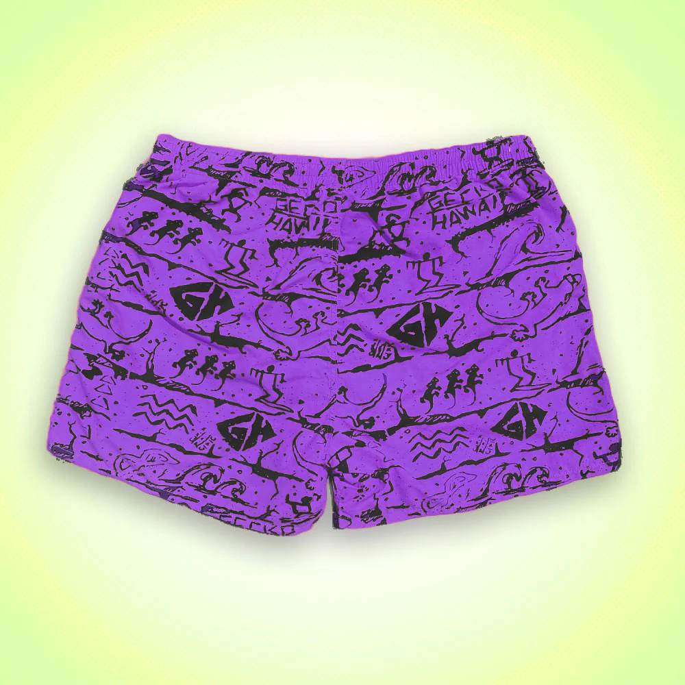 Iconic Gecko Wall Neon Purple Volley Shorts - Image 2