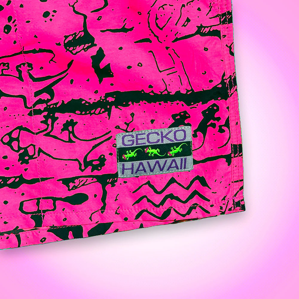 Iconic Gecko Wall Hot Pink Volley Shorts - Image 4
