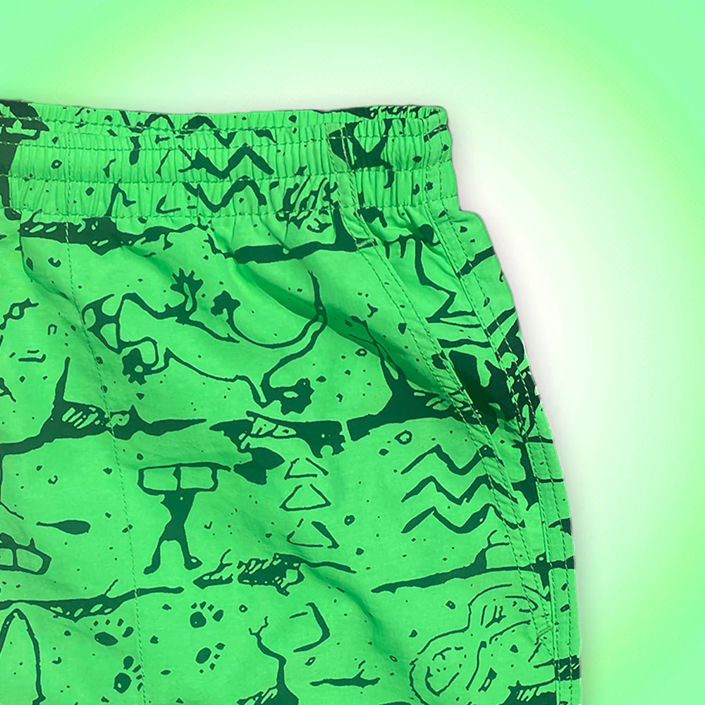 Iconic Gecko Wall Neon Green Volley Shorts - Image 7