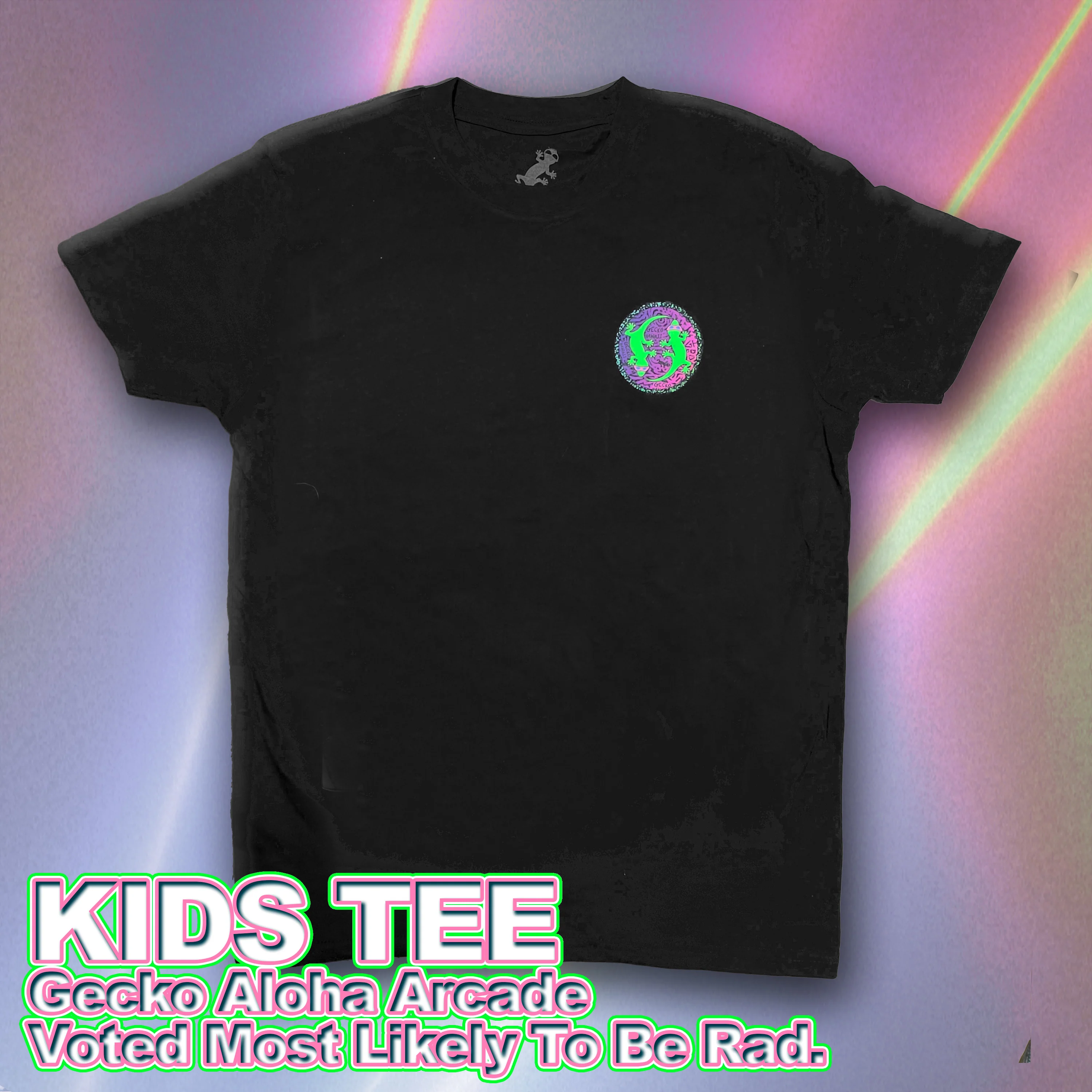 KIDS - Aloha Arcade Black Tee - Image 2