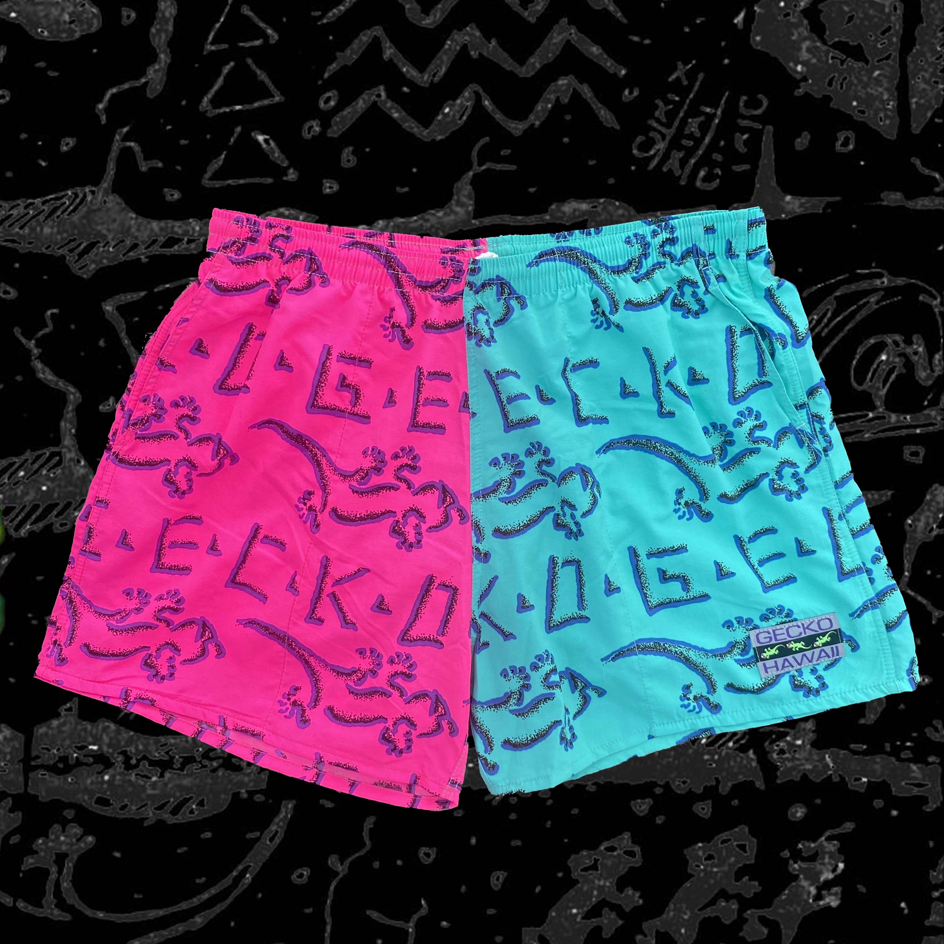 Original Neon Mint/Pink Split Petro Volley Shorts