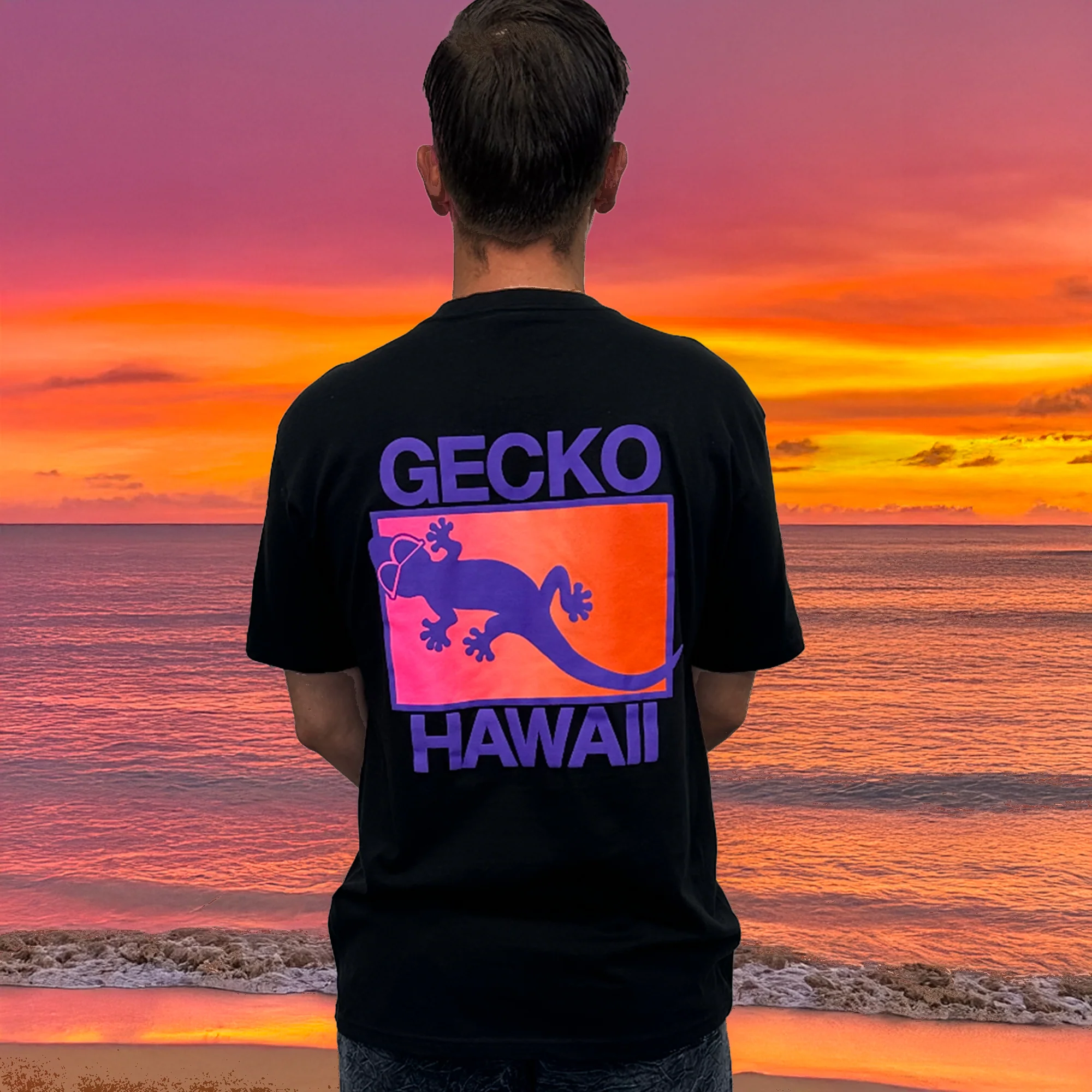 Neon Drift - Tequila Sunset Black Tee - Image 3