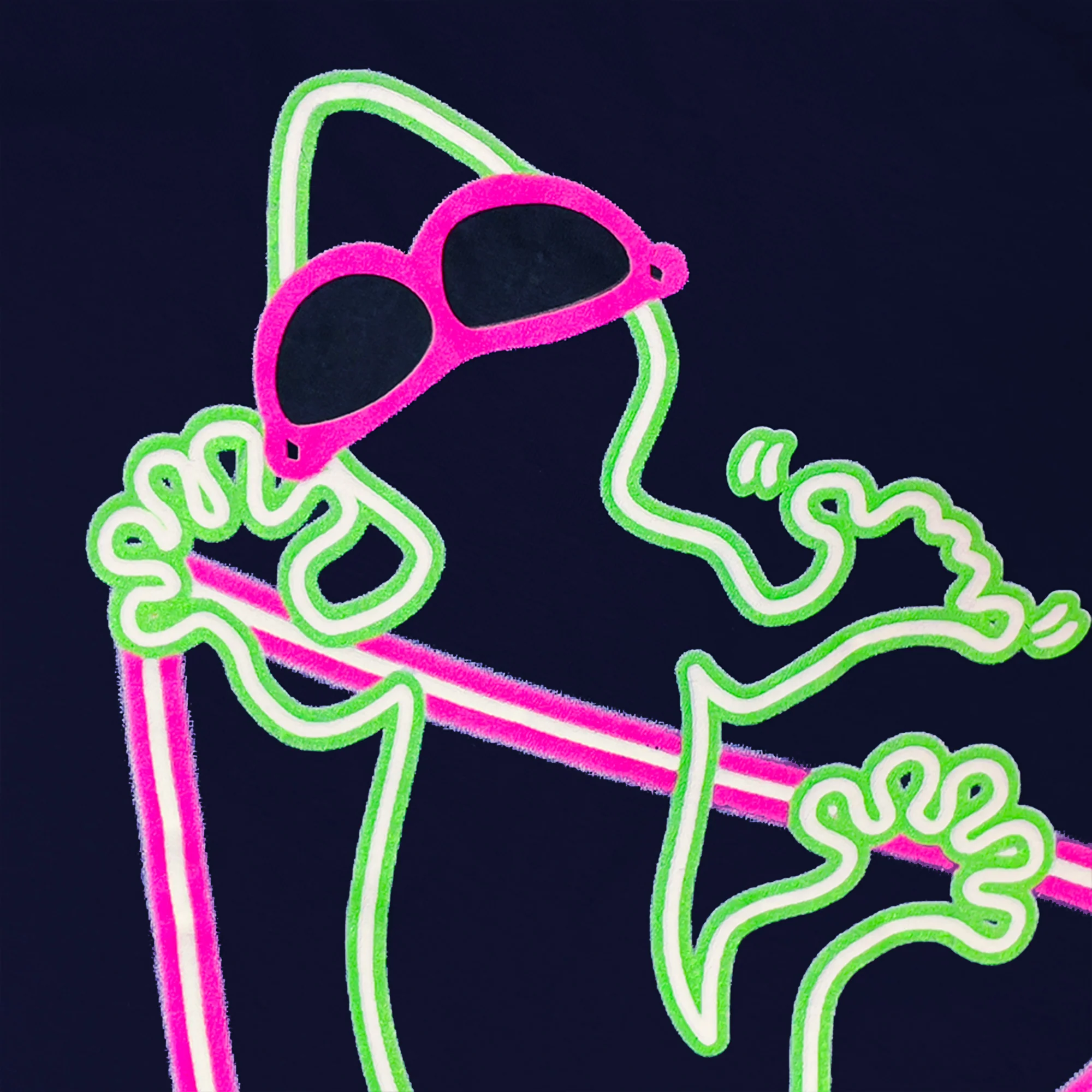 Neon Night Club Navy Long Sleeve - Image 7