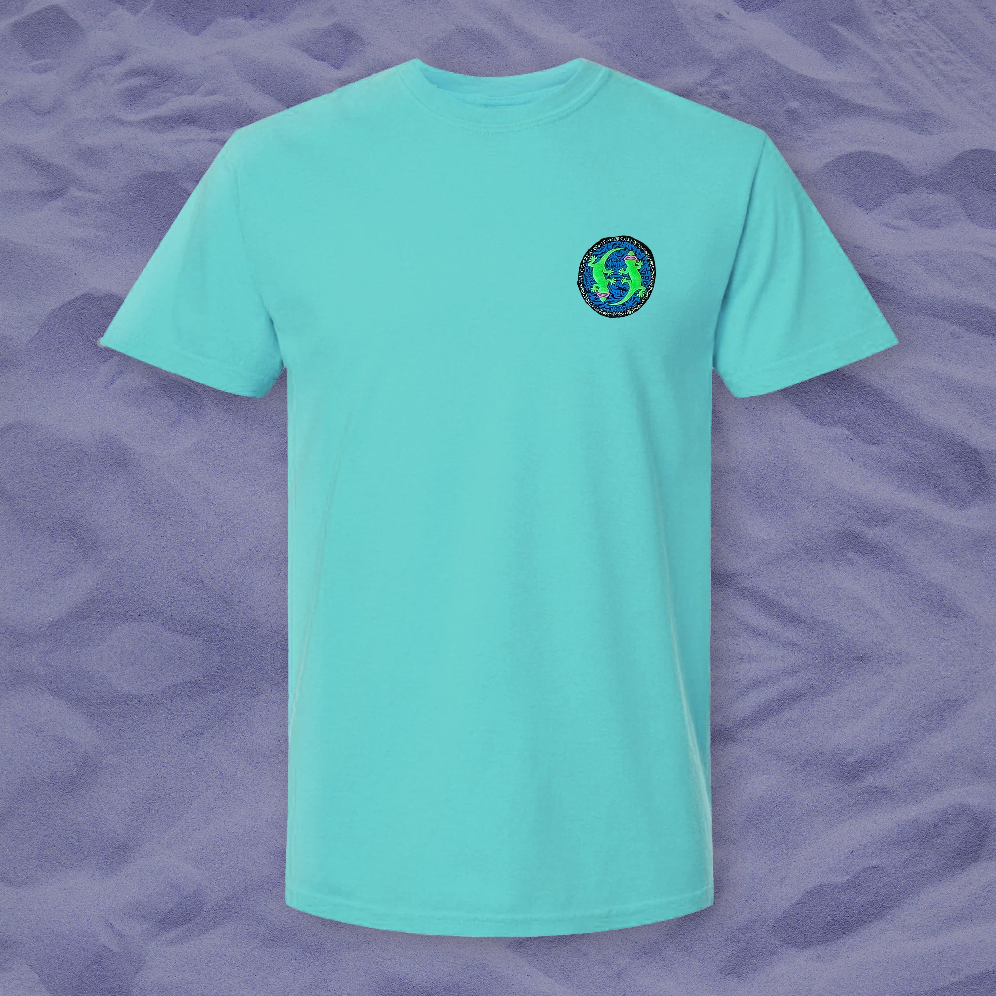 Original Party Animal - 1980's Surfside Cyan Pigment Dyed Tee - Image 2