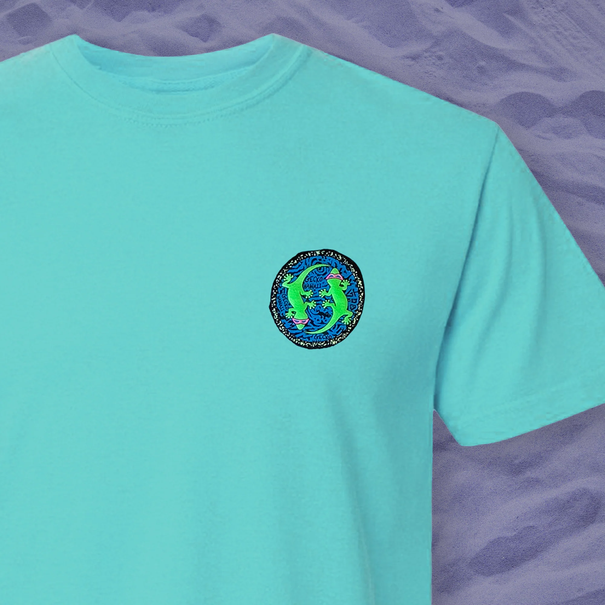 Original Party Animal - 1980's Surfside Cyan Pigment Dyed Tee - Image 5