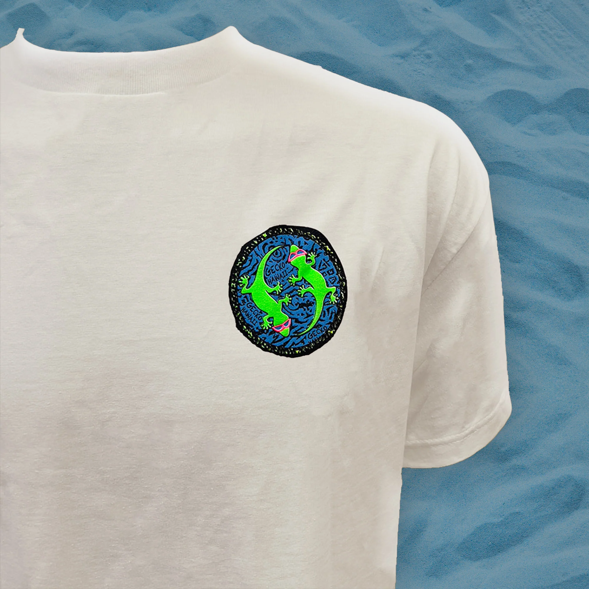 Original Party Animal - Gecko X Nazar Natural Off-White Beefy Tee - Image 2