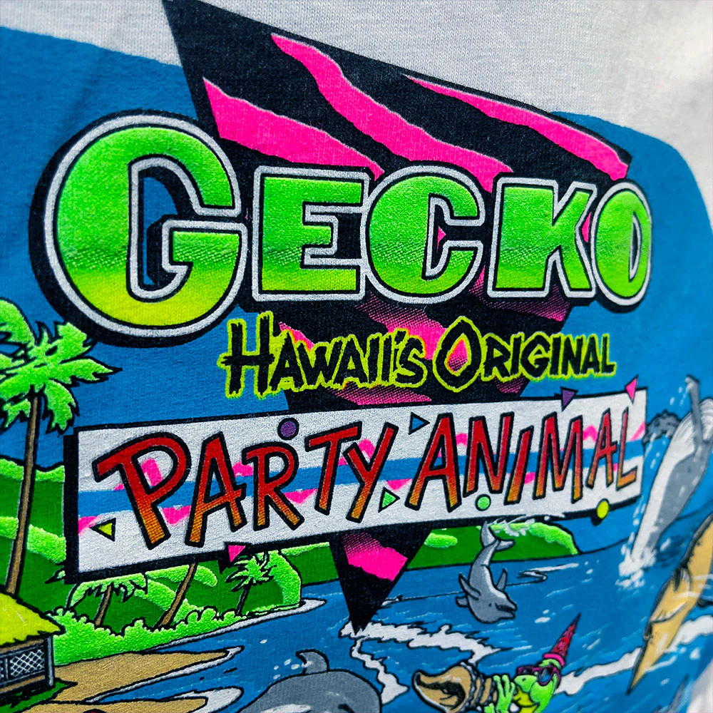 Original Party Animal: Gecko X Nazar White Tee - Image 3