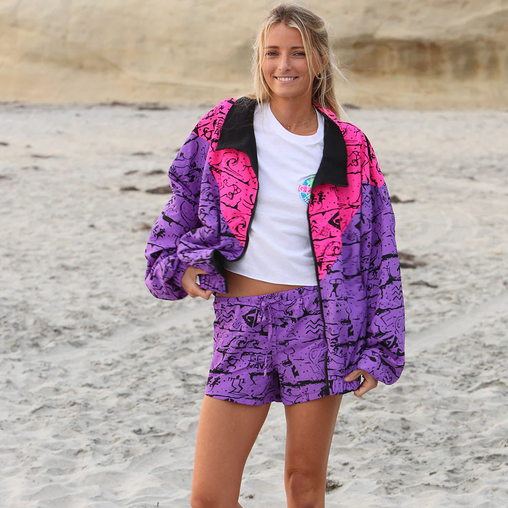 Pink/Purple Gecko Wall "V Full Zip" Windbreaker! - Image 2