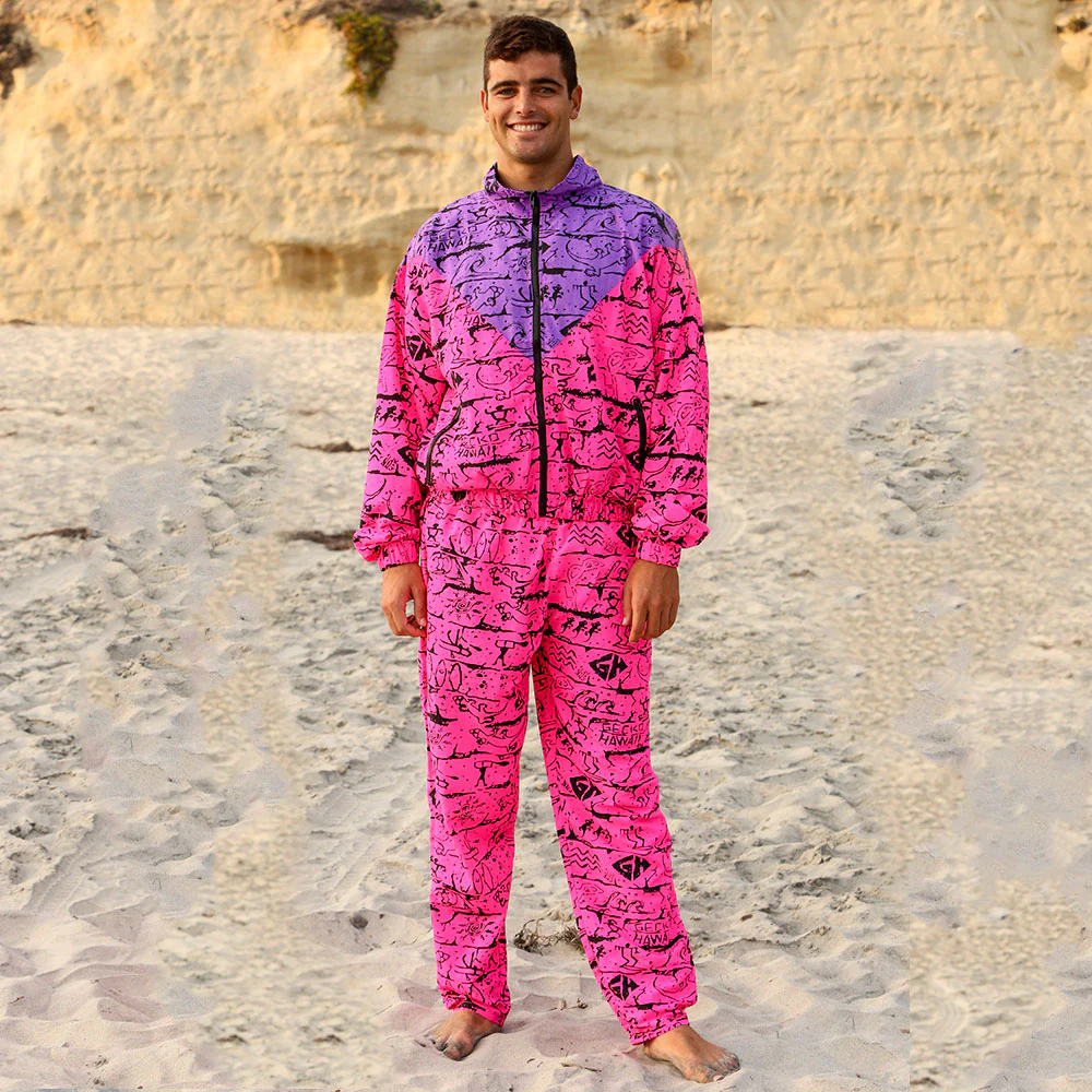 Purple/Pink Gecko Wall "V Full Zip" Windbreaker! - Image 3
