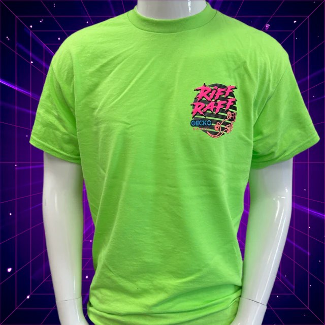 Riff Raff Circle- Neon Green tee - Image 2