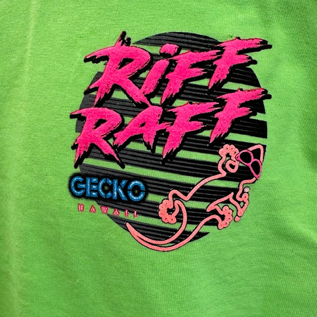 Riff Raff Circle- Neon Green tee - Image 3