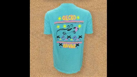 1987 StitchWave - Surfside Cyan Pigment Dyed Tee - Image 3