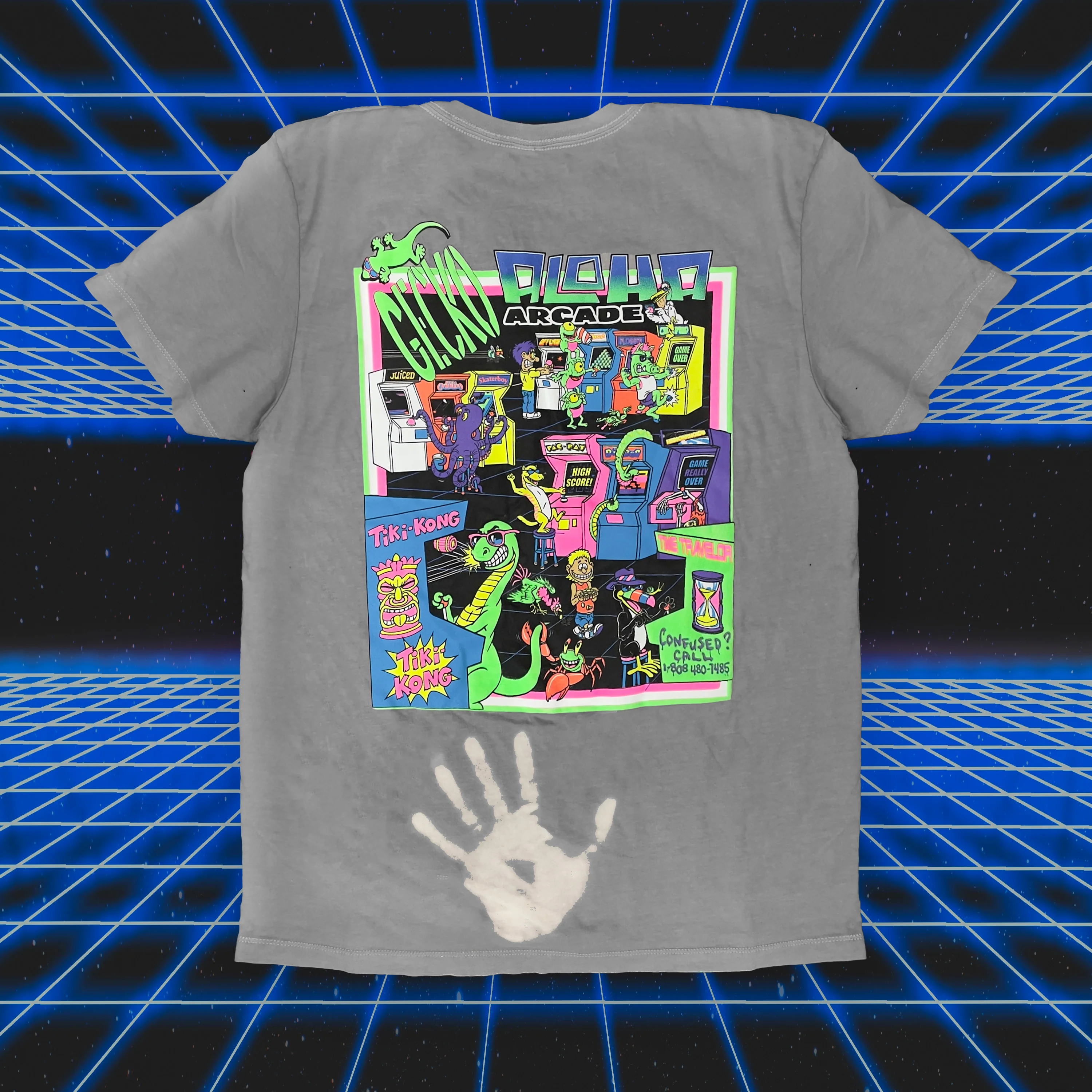 Secret Aloha Arcade Grey-to-White Hyper Tee