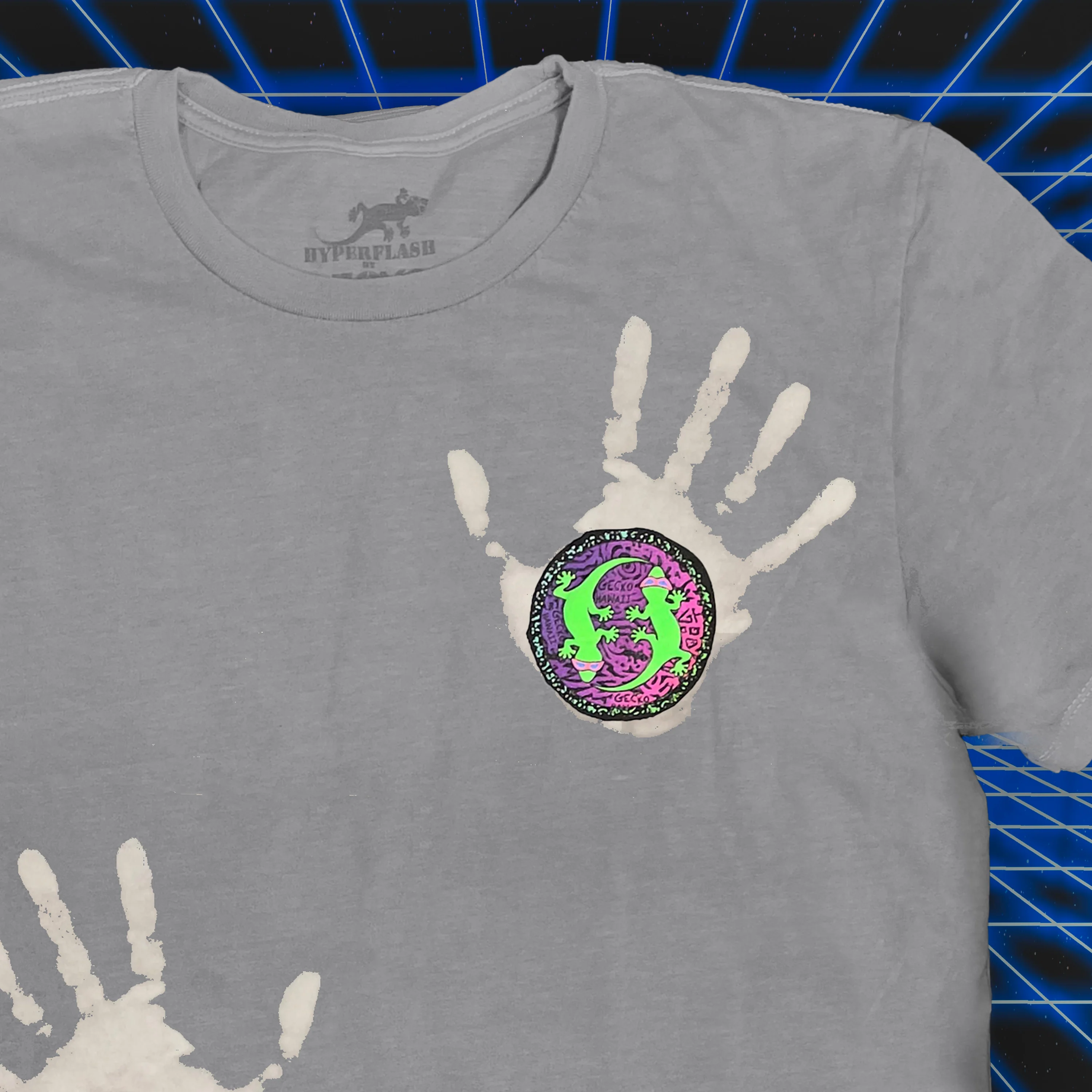 Secret Aloha Arcade Grey-to-White Hyper Tee - Image 6