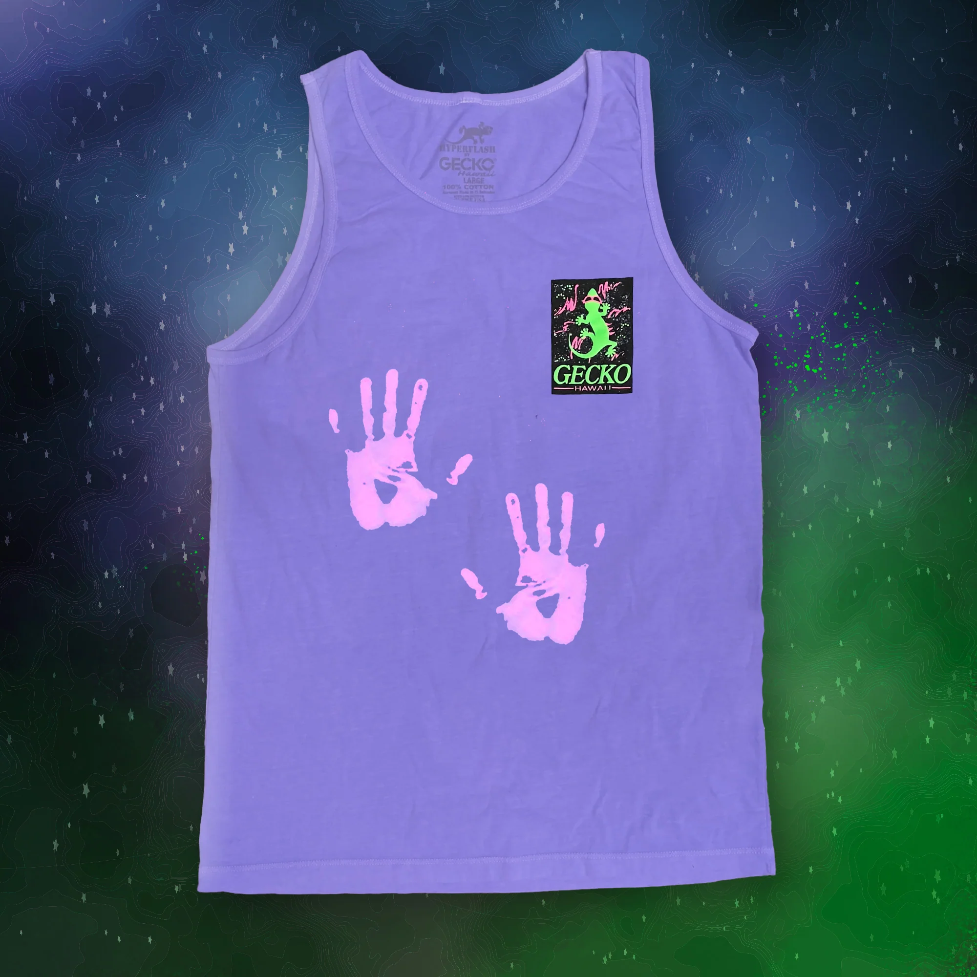 Space Gecko - HyperFlash Color Change Tank Top Purple - Image 2