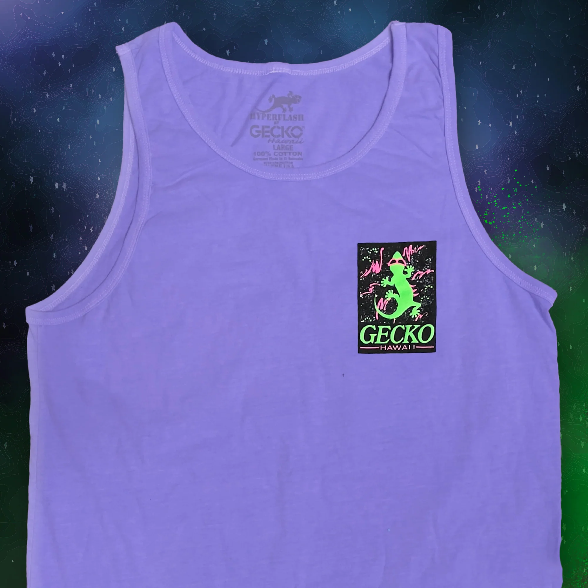 Space Gecko - HyperFlash Color Change Tank Top Purple - Image 4