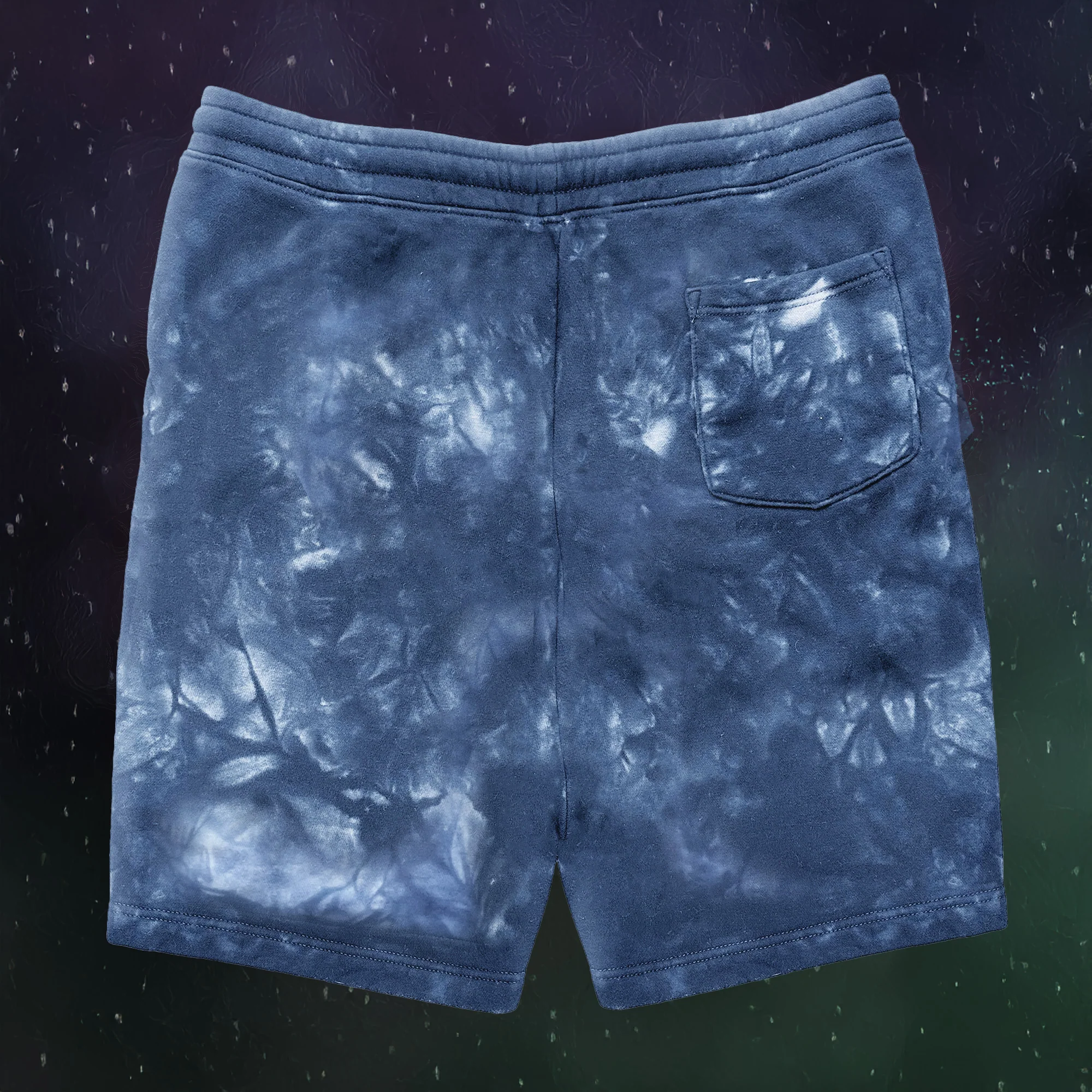 Space Gecko Navy Tie Dye Shorts - Image 3