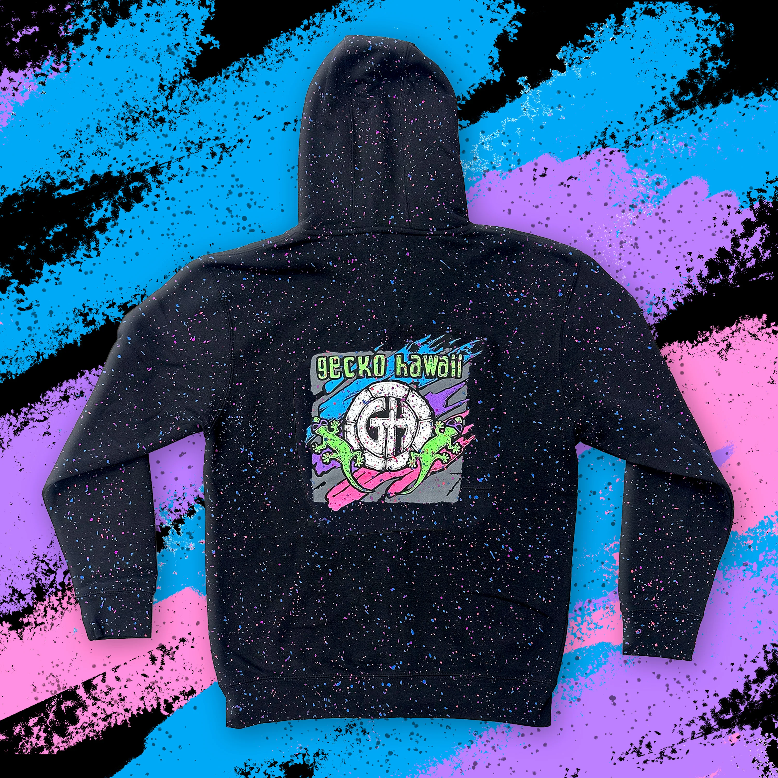1992 Cosmic Aloha Glow In The Dark Splatter Zip Hoodie