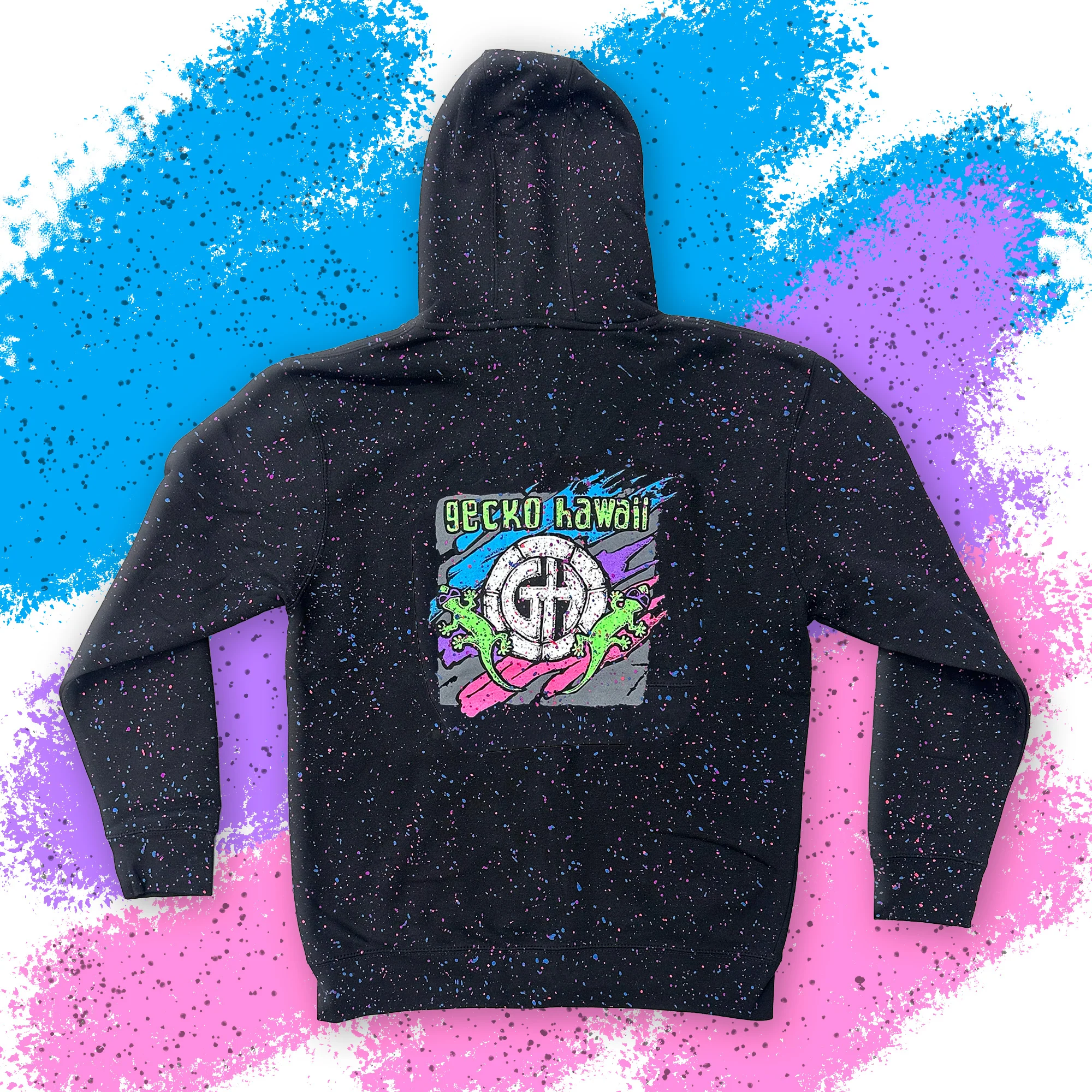 1992 Cosmic Aloha Glow In The Dark Splatter Zip Hoodie - Image 7