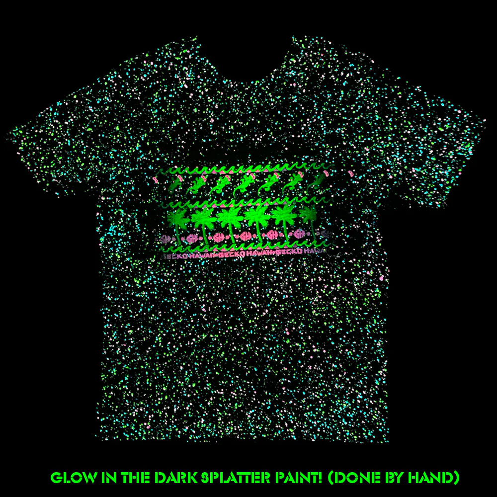 Surf N' Sun - 1980's Splatter Glow Black Tee - Image 2
