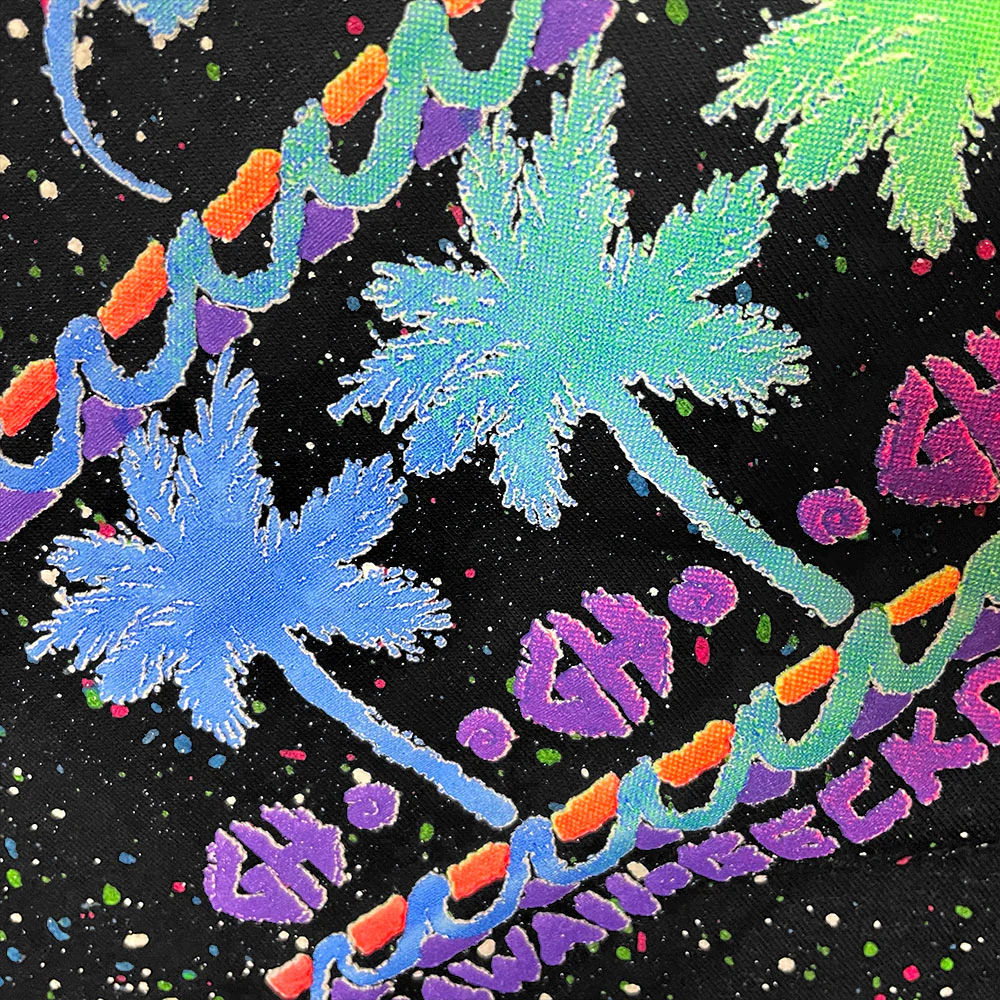 Surf N' Sun - 1980's Splatter Glow Black Tee - Image 7